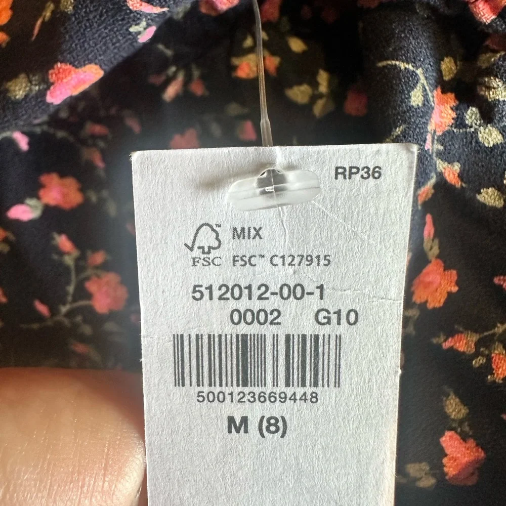 Old Navy Navy Blue Dress with Pink Floral Pattern NWT